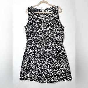 MNG By Mango Black & White Sleeveless Mini Pin-tuck Dress Size XXL